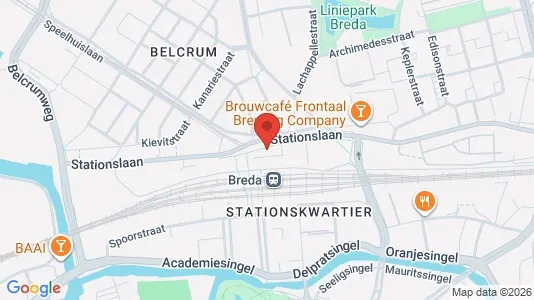 Kantorruimte for rent i Breda - kort over placeringen