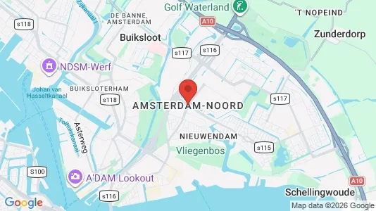 Kantorruimte for rent i Amsterdam Noord - kort over placeringen