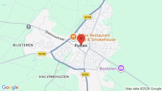 Winkels for rent i Putten - kort over placeringen
