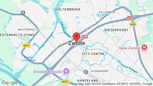 Winkels for rent i Zwolle - kort over placeringen