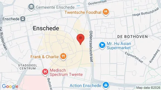 Bedrijfsruimtes for rent i Enschede - kort over placeringen