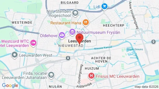 Winkels for rent i Leeuwarden - kort over placeringen