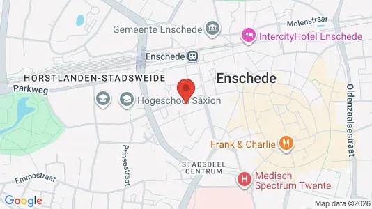 Bedrijfsruimtes for rent i Enschede - kort over placeringen