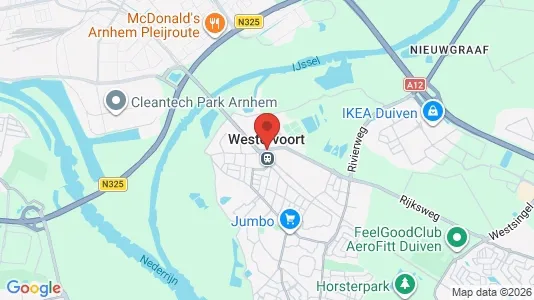 Winkels for rent i Westervoort - kort over placeringen
