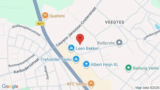 Bedrijfsruimtes for rent i Venlo - kort over placeringen