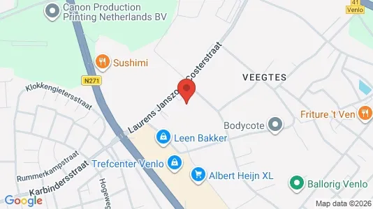 Bedrijfsruimtes for rent i Venlo - kort over placeringen