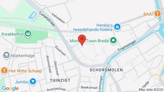 Kantorruimte for rent i Breda - kort over placeringen