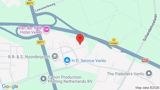 Bedrijfsruimtes for rent i Venlo - kort over placeringen