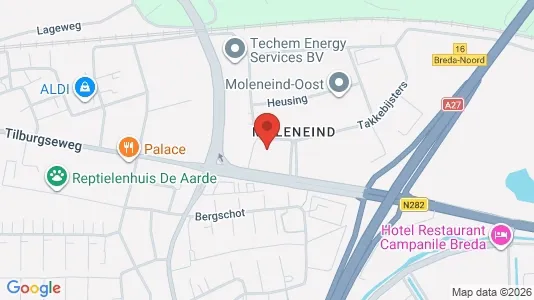 Kantorruimte for rent i Breda - kort over placeringen