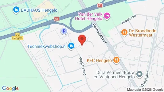 Bedrijfsruimtes for rent i Hengelo - kort over placeringen