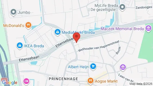Kantorruimte for rent i Breda - kort over placeringen
