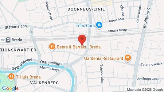 Kantorruimte for rent i Breda - kort over placeringen