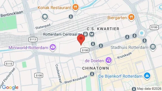 Kantorruimte for rent i Rotterdam Centrum - kort over placeringen