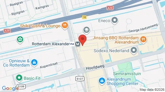 Kantorruimte for rent i Rotterdam Prins Alexander - kort over placeringen