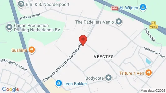 Bedrijfsruimtes for rent i Venlo - kort over placeringen