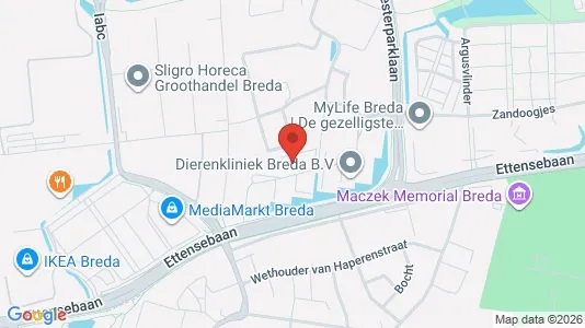Bedrijfsruimtes for rent i Breda - kort over placeringen