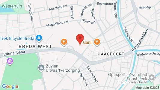 Bedrijfsruimtes for rent i Breda - kort over placeringen