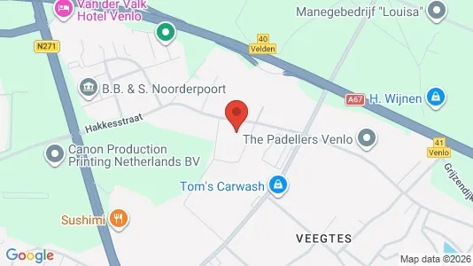 Bedrijfsruimtes for rent i Venlo - kort over placeringen