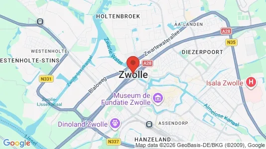 Winkels for rent i Zwolle - kort over placeringen