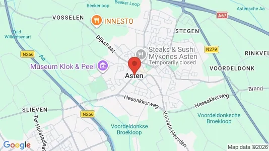 Bedrijfsruimtes for rent i Asten - kort over placeringen