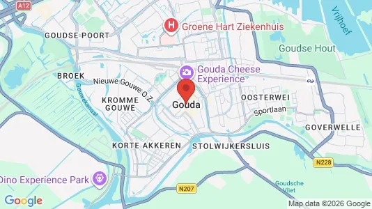 Bedrijfsruimtes for rent i Gouda - kort over placeringen