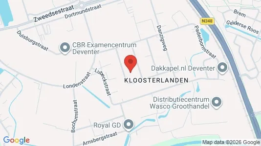 Bedrijfsruimtes for rent i Deventer - kort over placeringen