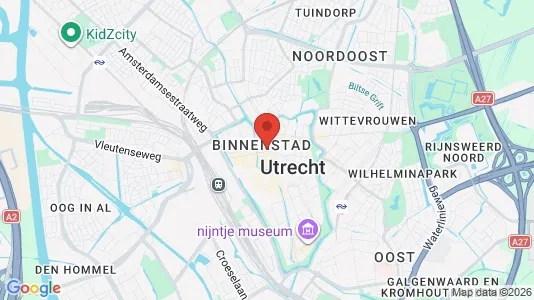 Winkels for rent i Utrecht Binnenstad - kort over placeringen