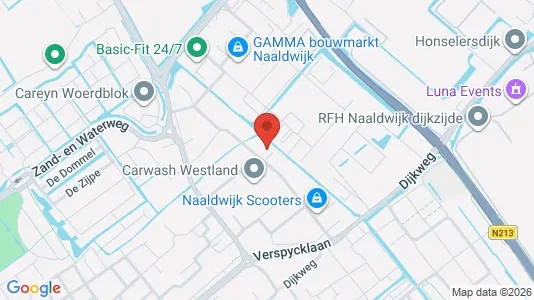 Bedrijfsruimtes for rent i Westland - kort over placeringen