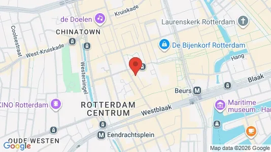 Bedrijfsruimtes for rent i Rotterdam Centrum - kort over placeringen