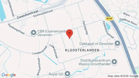 Bedrijfsruimtes for rent i Deventer - kort over placeringen
