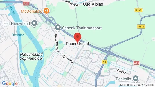 Winkels for rent i Papendrecht - kort over placeringen
