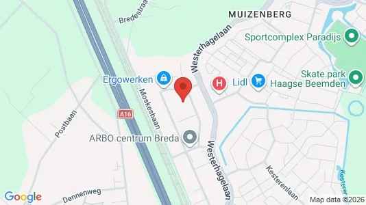 Bedrijfsruimtes for rent i Breda - kort over placeringen