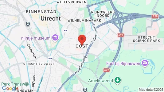 Kantorruimte for rent i Utrecht Oost - kort over placeringen