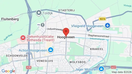 Producties for rent i Hoogeveen - kort over placeringen