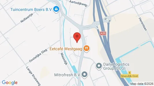 Bedrijfsruimtes for rent i Westland - kort over placeringen