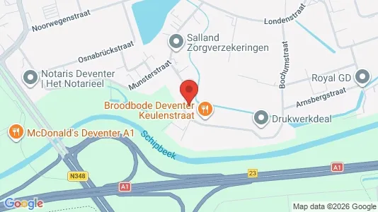 Bedrijfsruimtes for rent i Deventer - kort over placeringen