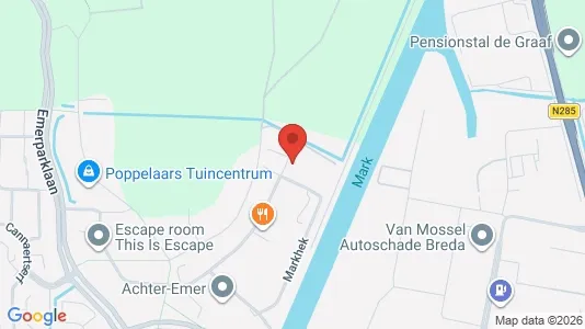Bedrijfsruimtes for rent i Breda - kort over placeringen