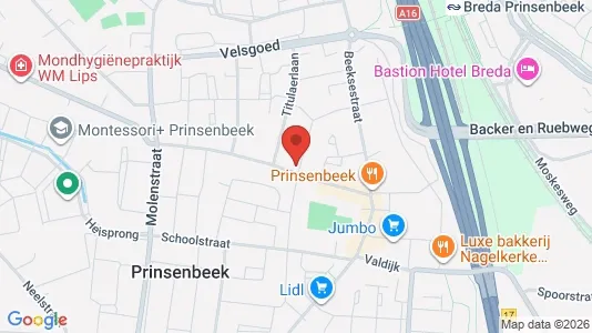 Kantorruimte for rent i Breda - kort over placeringen