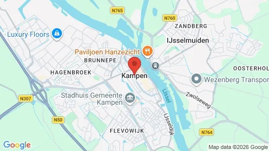 Winkels for rent i Kampen - kort over placeringen