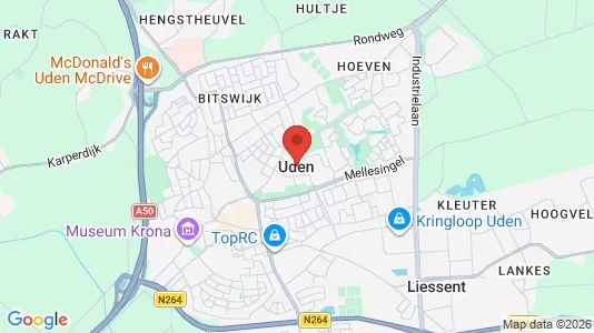 Producties for rent i Uden - kort over placeringen