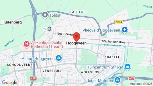 Winkels for sale i Hoogeveen - kort over placeringen