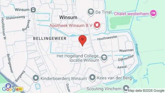 Bedrijfsruimtes for rent i Winsum - kort over placeringen