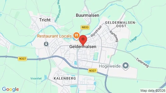 Winkels for rent i Geldermalsen - kort over placeringen