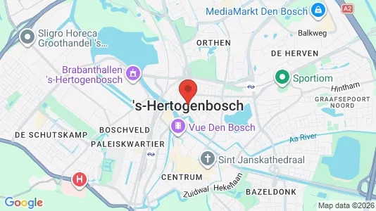 Winkels for rent i Den Bosch - kort over placeringen