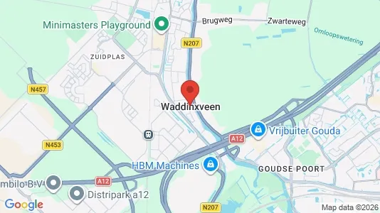 Horeca panden for sale i Waddinxveen - kort over placeringen