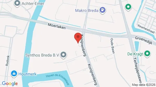 Kantorruimte for rent i Breda - kort over placeringen
